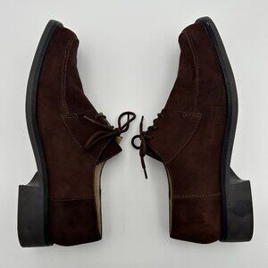 VTG DIBA Womens 9.5 Brown Lace Up Oxford Nubuck Style Upper 1.25 Inch Heel Shoes